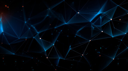 Wall Mural - Plexus sci-fi background in dark blue tones