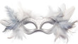 Feather eye mask, elegant and mysterious, adorned with soft isolated on a transparent background, Generative AI