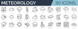 © SkyLine - Set of 30 outline icons related to weather. Linear icon collection. Editable stroke. Vector illustration