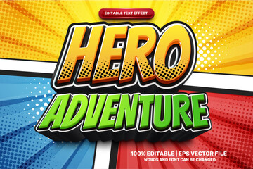 Wall Mural - Hero Adventure Comic Cartoon Style Bold 3D Editable text Effect Style 271123