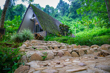 A Photo Of The Cabin House At Fang Hot Spring Which Is One Of The Most Famous Hot Spring In Thailand Which Located In Doi Pha Hom Pok National Park, Chiang Mai Province