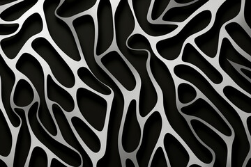 Wall Mural - Chaotic wave pattern of molecules made of gray and black lines. Business Background