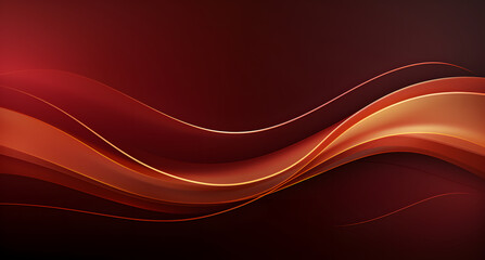 Poster - Abstract luxury red gold background. Modern golden line wave design template