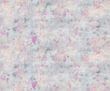 Antique Colorful Flowers Pattern With Cement Texture Background