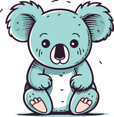  Cute cartoon koala vector illustration of a cute koala