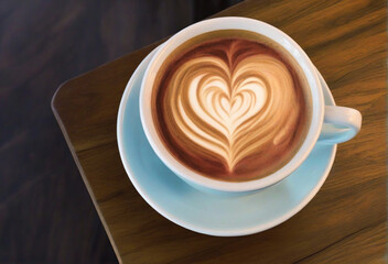 Canvas Print - Heart latte art