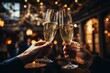 © miss[SIRI] - clinking two glasses of champagne at party