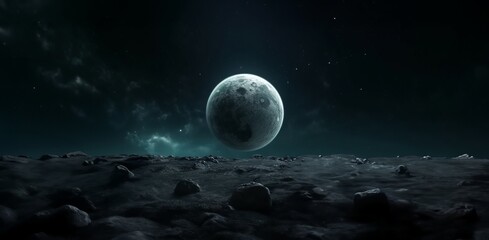 Wall Mural - View of another planet in space from the planet earth