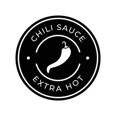 Sticker - spicy chili sauce emblem logo design. the concept of chilli and fire, for sauce products, spicy foods and others.