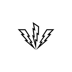 Wall Mural -  Lightning bolt icon isolated on transparent background