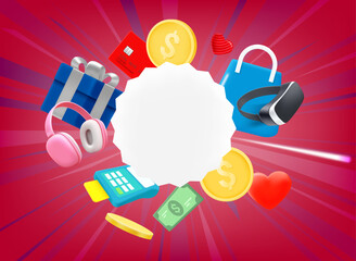 Poster - Special offer concept. 3d vector illustration with copy space
