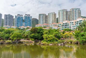 Canvas Print - Luxurious residential building in Hong Kong city