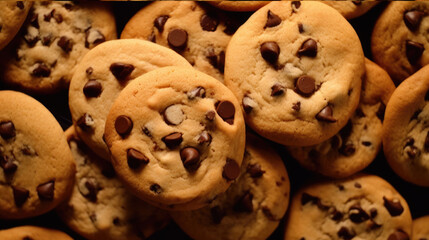 close up chocolate chip cookies 