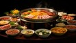 Hotpot buffet, sukiyaki, shabu japanese or korean - asian food in a restaurant 