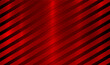 Abstract 3D luxury red metal stripes on dark background. Elegant diagonal stripes repeating pattern design. Red metal sheet geometric  backdrop. 3D modern luxury template design. Premium Vector EPS10.