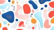 Abstract doodle design with hand drawn colorful shapes and lines. Simple childish scribble background with bright cute elements. Fun minimal pattern. Contemporary trendy vector backdro. generative ai.