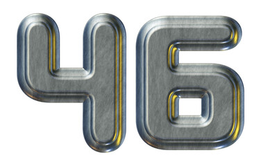 Poster - Silver metallic number 46 isolated on transparent background for education concept