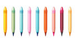 Colorful Markers Isolated on Transparent or White Background, PNG