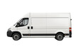 © Ivan Guia - White delivery van side view blank mockup on cut out PNG transparent background. Blank van for design or vinyl