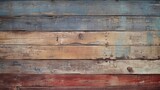 Fototapeta Desenie - A weathered wooden wall with a rustic charm and faded paint.