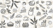 Köstliche Backkunst: Lineart-Vektor-Bundle mit verschiedenen Bäckerei-Gegenständen