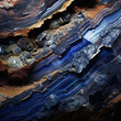 Macro close-up shot of cobalt mineral rocks