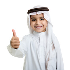 child boy thumbs up on transparent background