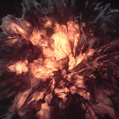 Poster - Digital fire illustration that conveys the intensity and heat of the flames, the powerful force of fire. 3d rendering