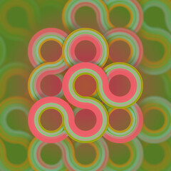 Poster - 3d rendering digital illustration consisting of multi-layered circles of different sizes