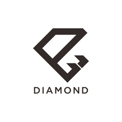 Wall Mural - Diamond logo with initial e concept design icon