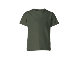 Wall Mural - The isolated heather miltary green colour blank fashion tee front mockup template