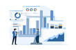 © FAHMI  - Business data analysis concept, Market Research, Planning, Product testing, statistics, financial infographics, management concept with business team doing analysis and research, flat illustration.