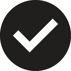 Poster - check circle icon . black tick symbol vector isolated on white background