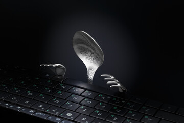 Working at the computer