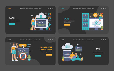Poster - platform as a service concept. detailed visualization of paas framework, featuring serverless comput
