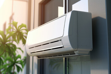 Poster - Building with Hanging Air Conditioner