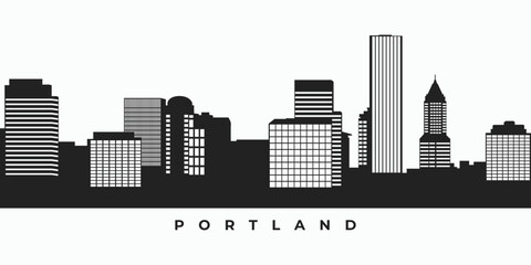 Wall Mural - Portland city skyline silhouette vector