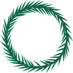 Wall Mural - Christmas wreath made of spruce on a transparent background