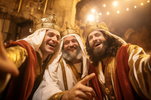The Three Kings Are Having Fun And Taking Selfies In The Ancient City