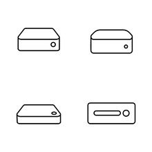 Mini Pc Line Icon Design Illustration