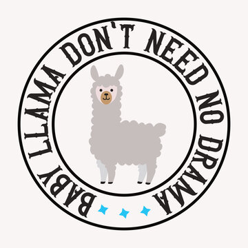 Stylish , fashionable  and awesome llama typography art and illustrator