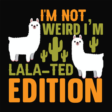 Stylish , fashionable  and awesome llama typography art and illustrator