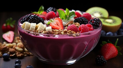 Wall Mural - muesli with berries