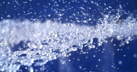 Wall Mural - slow motion macro of floating micro particles molecules in liquid are analyzed with microscope by ch