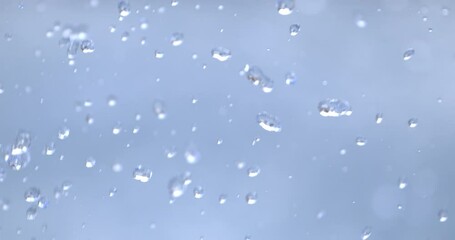 Wall Mural - slow motion macro of floating micro particles molecules in liquid are analyzed with microscope by ch