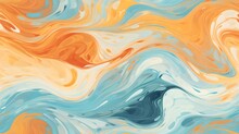 Abstract Blue Wave Pattern: Seamless Tileable Texture Of Vibrant Colored Liquid Motion On Modern Computer Graphic Design
