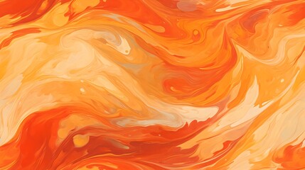 Wall Mural - Abstract Multi-Colored Painted Image: Seamless Tileable Texture with Bright Orange and Yellow Watercolor Curves