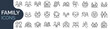 © SkyLine - Set of outline icons related to family. Linear icon collection. Editable stroke. Vector illustration