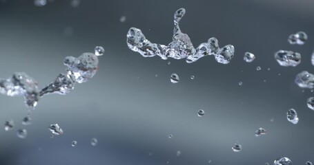 Wall Mural - slow motion macro of floating micro particles molecules in liquid are analyzed with microscope by ch