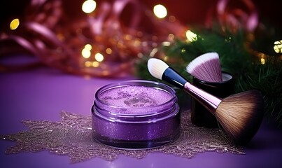 Canvas Print - magic cosmetics realistic make-up supplies xmas decoration 